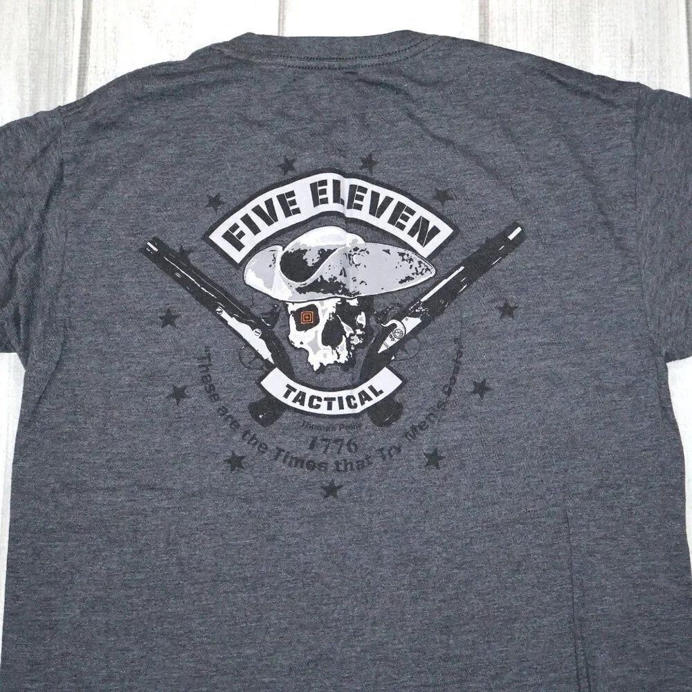 5.11 Tactical Premium Mobility Patriot T-Shirt - CHARCOAL HEATHER - M - Picture 7 of 7